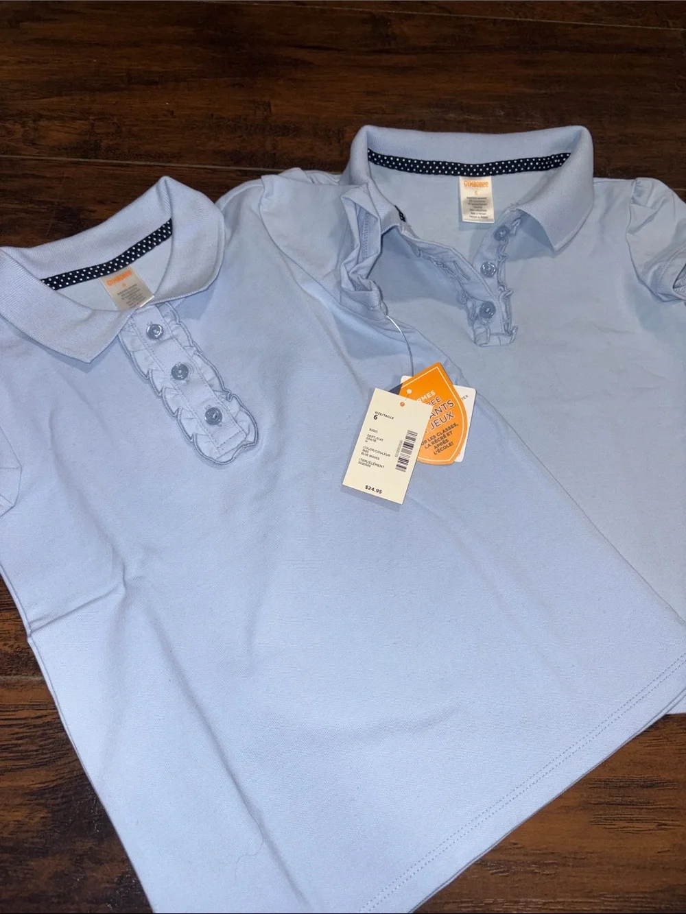 Gymboree Light Blue Girls' Short-Sleeve Polo Tops with Ruffle Placket (Set of 2)